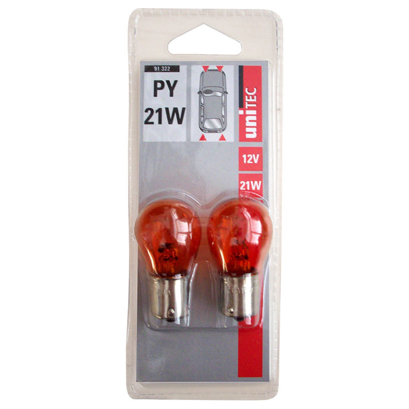Авто крушка UNITEC PY21W 12 V 21 W, жълта, 2 бр.