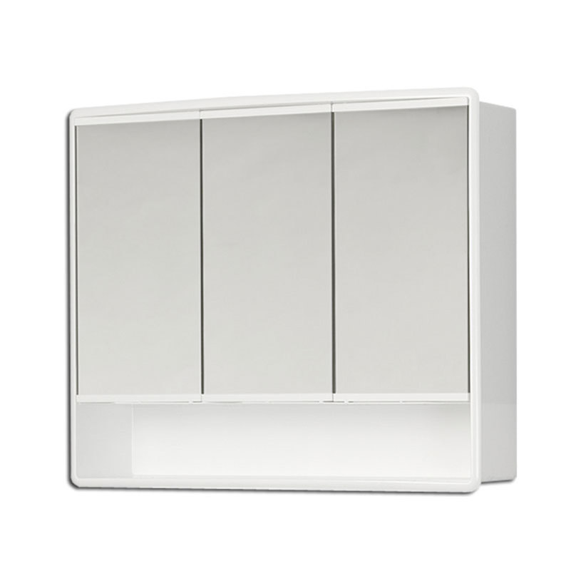 TONI BAD LYMO Bathroom Mirror Cabinet, Three Mirrored Doors, White, 58 cm