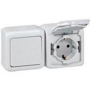 Контакт Шуко двоен бял IP44 Forix Контакт Шуко двоен бял IP44 Forix