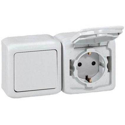 Контакт Шуко двоен бял IP44 Forix Контакт Шуко двоен бял IP44 Forix