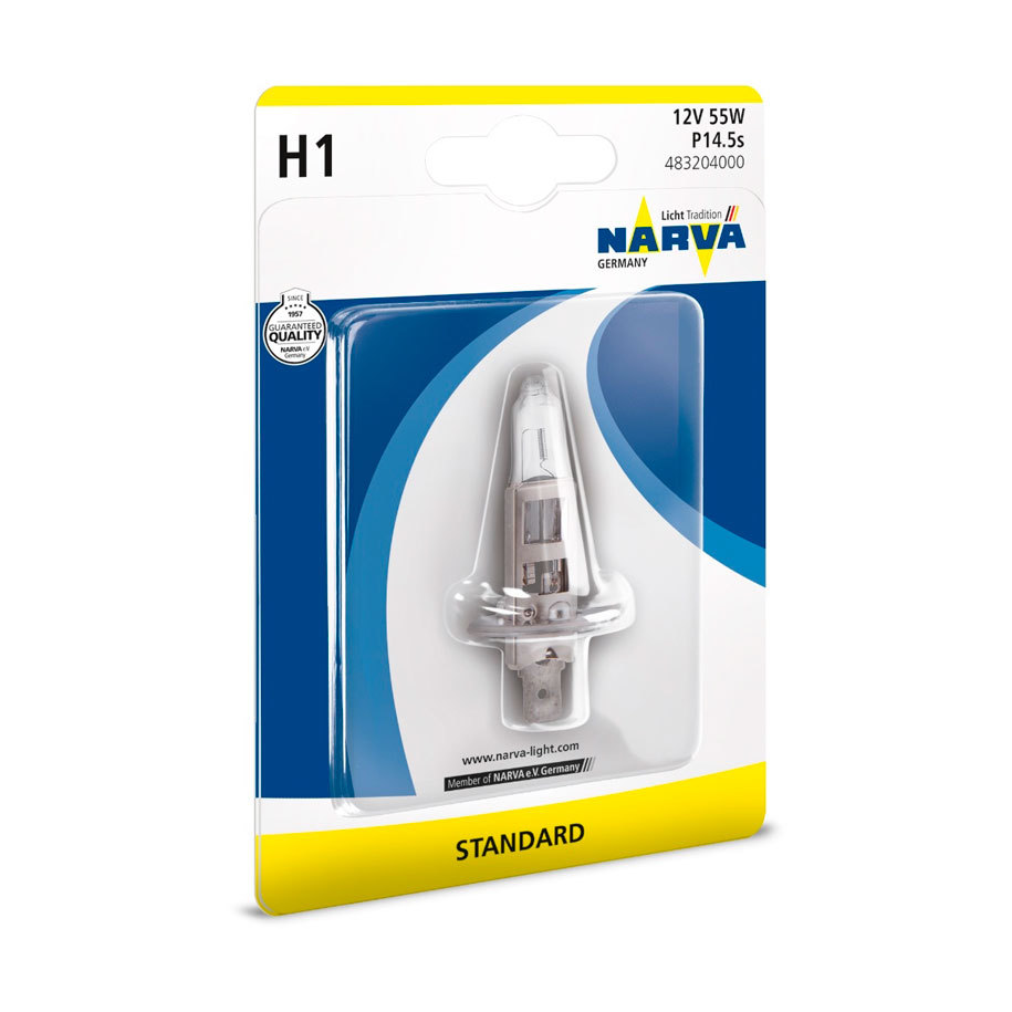NARVA H1 Car Bulb 12V 55W, P14.5s Base