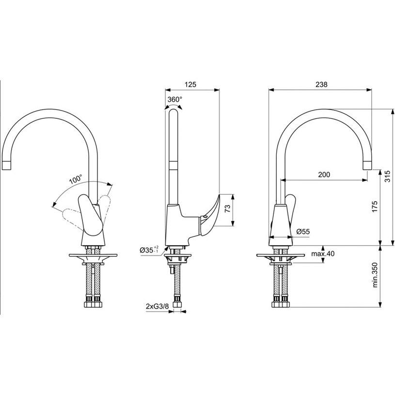 B0881AA ORION СМЕСИТЕЛ ЗА КУХНЯ B0881AA ORION СМЕСИТЕЛ ЗА КУХНЯ