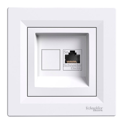 Розетка комп бяла RJ45 Cat.5e IP20 Asfor Розетка комп бяла RJ45 Cat.5e IP20 Asfor