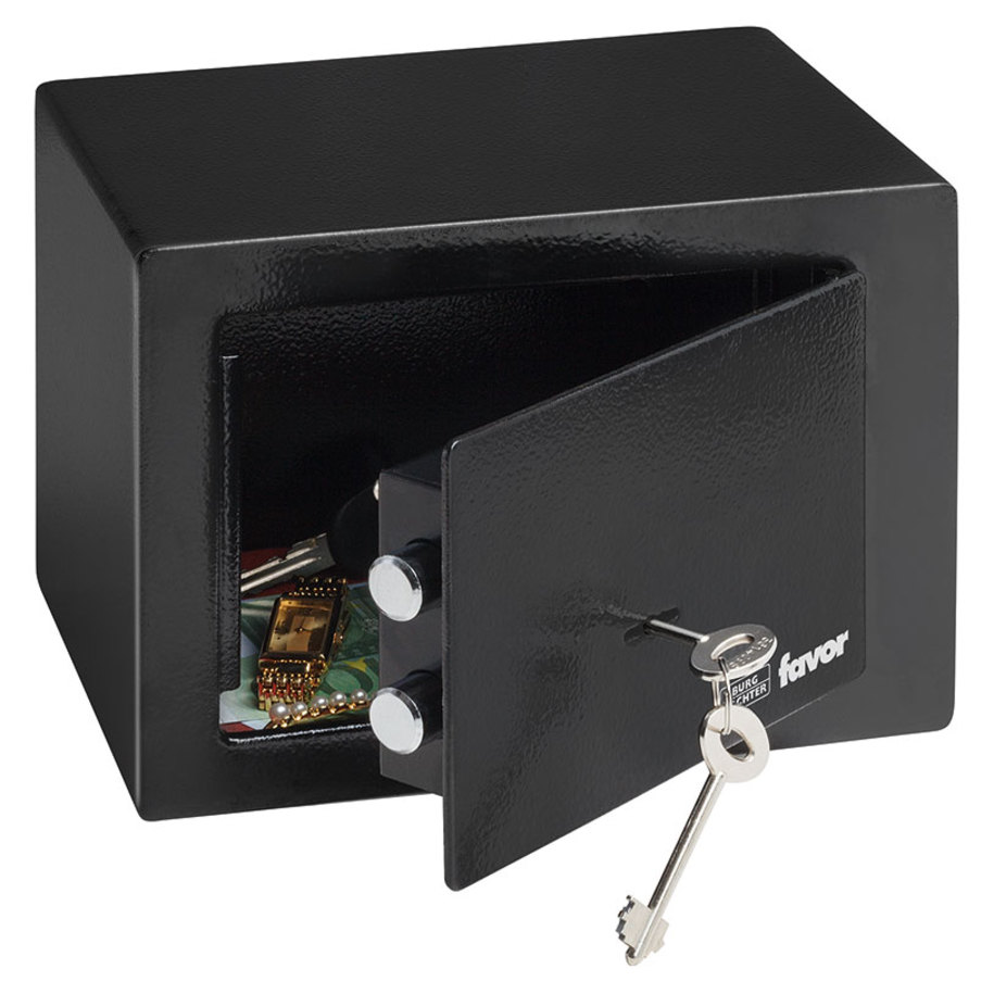 BURG-WÄCHTER Favor S1 K Key-Lock Steel Safe, Black