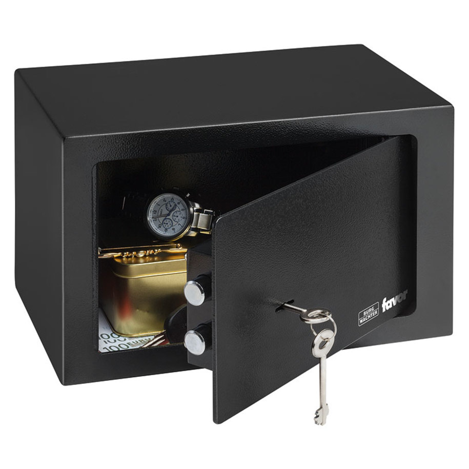 BURG WACHTER Favor S3 K Key-Lock Steel Furniture Safe, Black