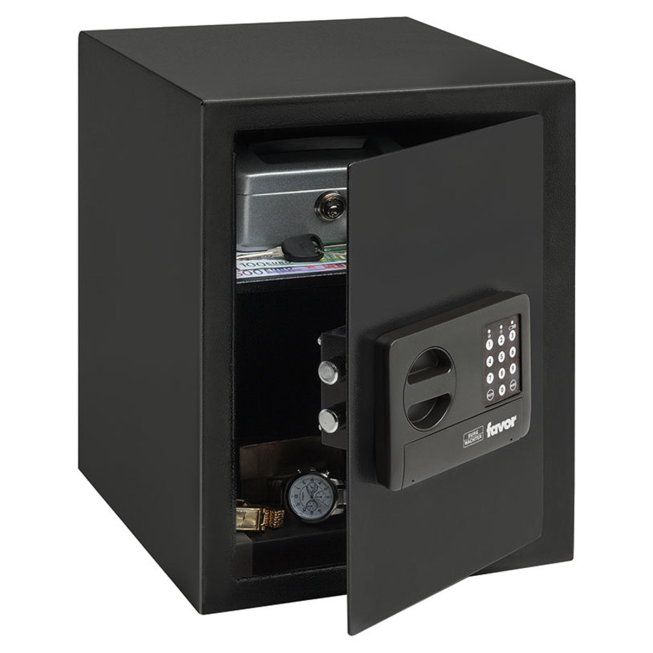 Electronic keypad lock with mechanical emergency override
