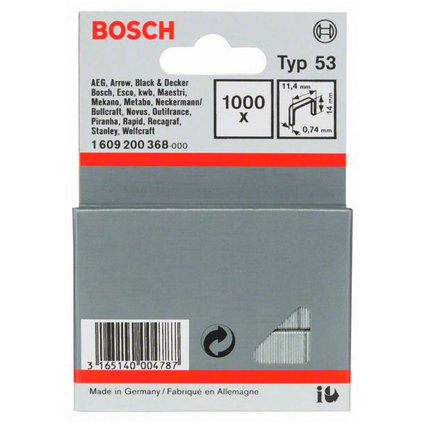 BOSCH, КЛАМЕРИ КОМПЛЕКТ 1000 БР. 14/11,4 BOSCH, КЛАМЕРИ КОМПЛЕКТ 1000 БР. 14/11,4