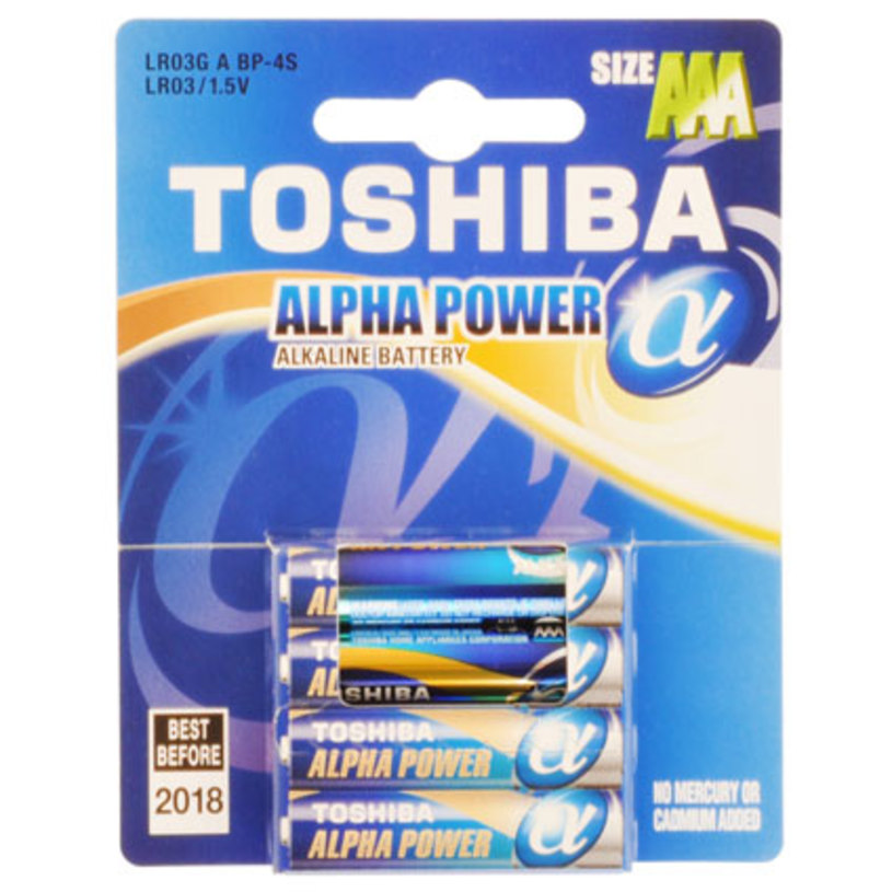 БАТЕРИЯ TOSHIBA ALPHA POWER LR03(X4)