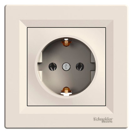 Контакт Шуко единичен крем IP20 Asfora Контакт Шуко единичен крем IP20 Asfora