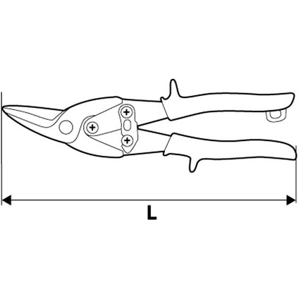 Ножица за метал 250мм,дясна,CRV,двук.др.