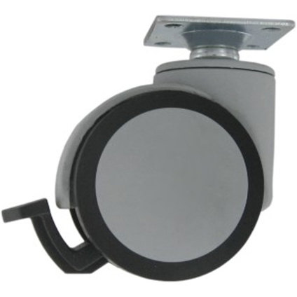 Колело меб. Ф50мм подсил.сиво,стоп,40кг Колело меб. Ф50мм подсил.сиво,стоп,40кг