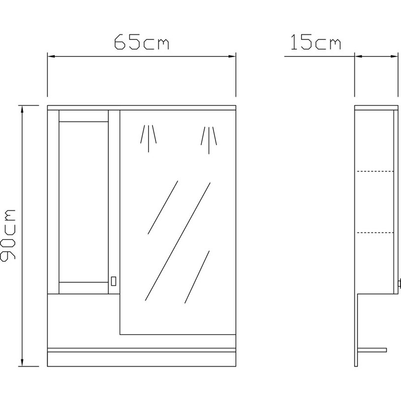 Дъблин с огледало 65 см, ляв Дъблин с огледало 65 см, ляв