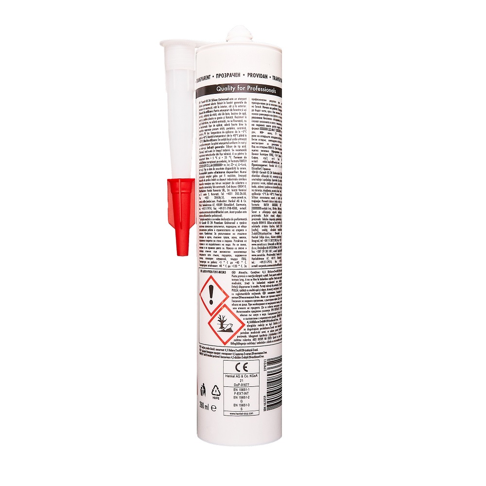 Универсален силикон CERESIT CS 24, прозрачен, 280 ml