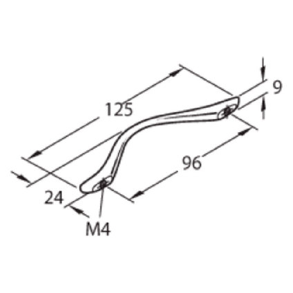 Мебелна дръжка хром мат, 125x24 мм Мебелна дръжка хром мат, 125x24 мм