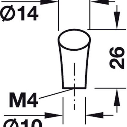 Мебелна дръжка хром, полиран, 14x26 мм Мебелна дръжка хром, полиран, 14x26 мм