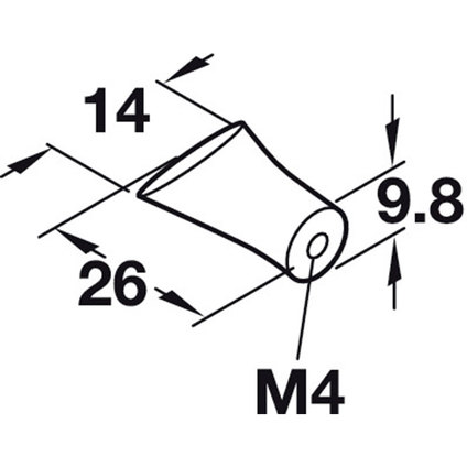 Мебелна дръжка хром, полиран, 14x26 мм Мебелна дръжка хром, полиран, 14x26 мм