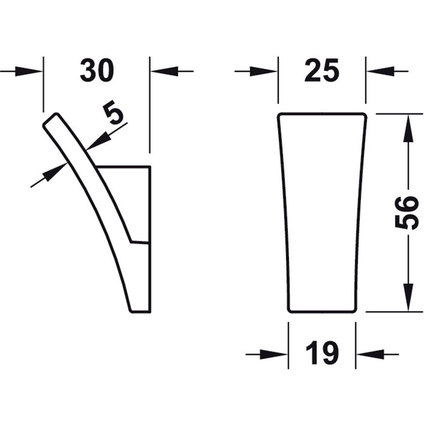 Закачалка никел, 25x56 мм Закачалка никел, 25x56 мм