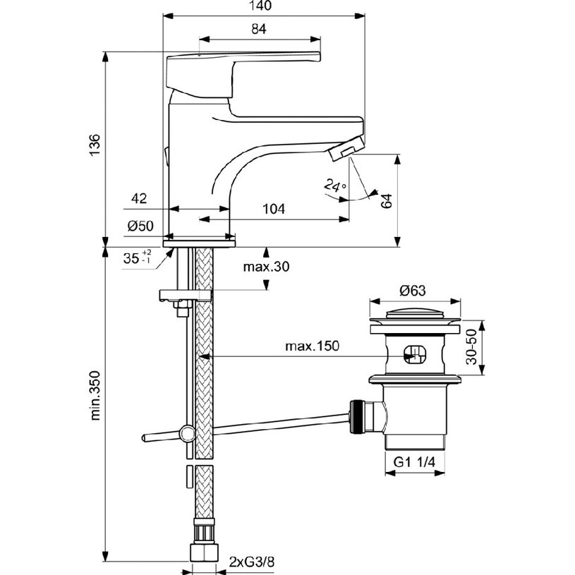 СМЕСИТЕЛ CALISTA СТОЯЩ С ИЗП. B0865AA СМЕСИТЕЛ CALISTA СТОЯЩ С ИЗП. B0865AA