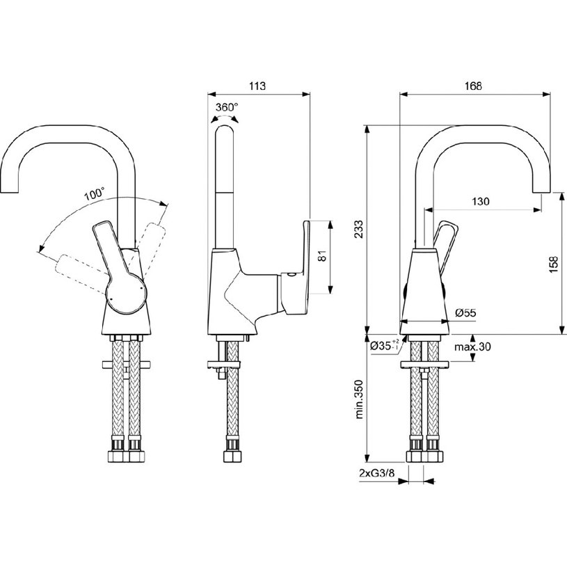 СМЕСИТЕЛ CALISTA СТОЯЩ ВИСОК B0869AA СМЕСИТЕЛ CALISTA СТОЯЩ ВИСОК B0869AA