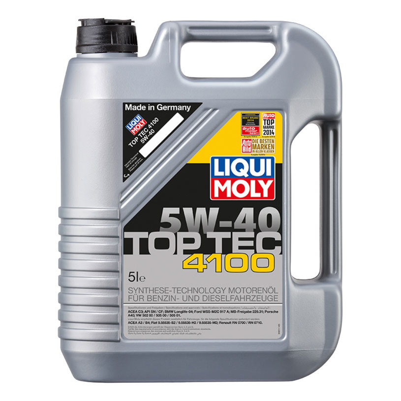 Моторно масло LIQUI MOLY Top Tec 4100 5W-40, 5 л – синтетично, за бензин и дизел