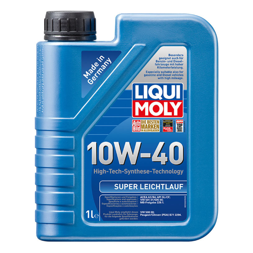 LIQUI MOLY Super Leichtlauf 10W-40 Motor Oil, 1 L — Semi-Synthetic, Petrol and Diesel