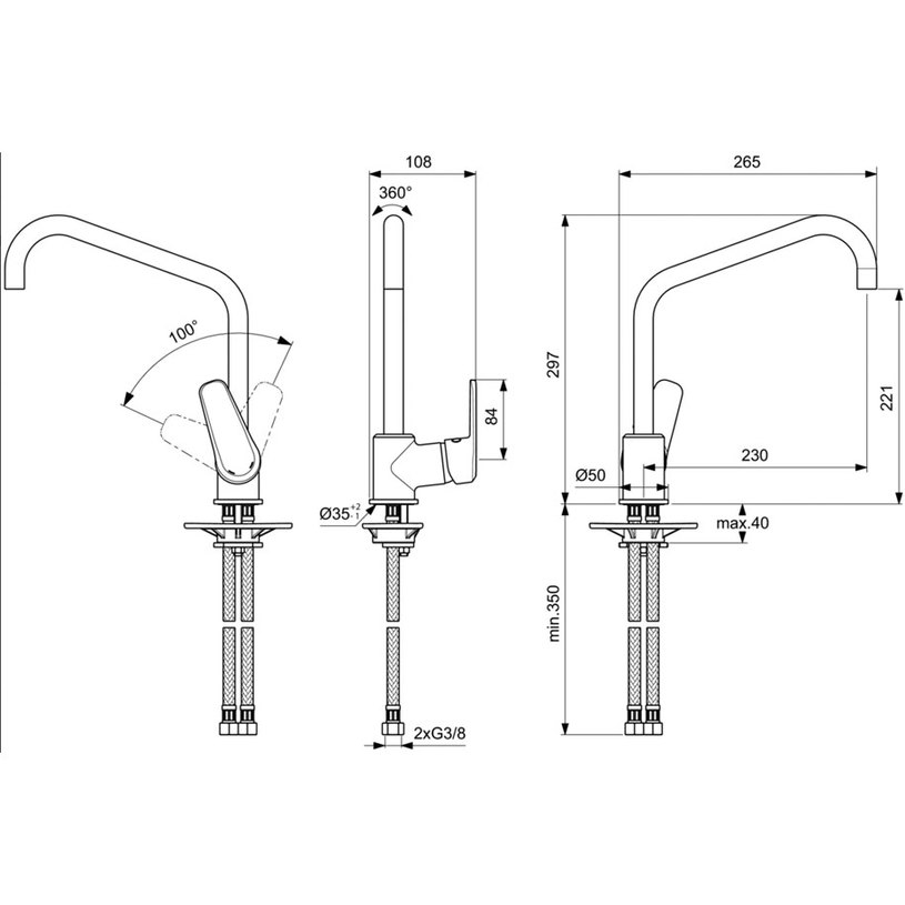 B0974AA SEVA L СМЕСИТЕЛ ЗА КУХНЯ B0974AA SEVA L СМЕСИТЕЛ ЗА КУХНЯ