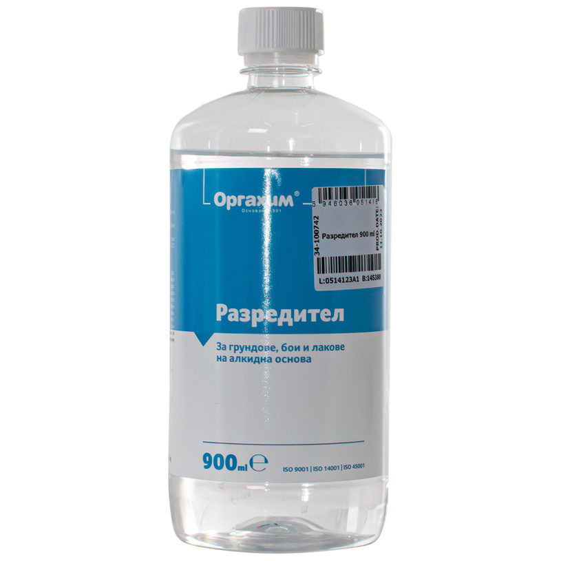 ORGACHIM РАЗРЕДИТЕЛ БЕЗЦВЕТЕН 900 ml ORGACHIM РАЗРЕДИТЕЛ БЕЗЦВЕТЕН 900 ml