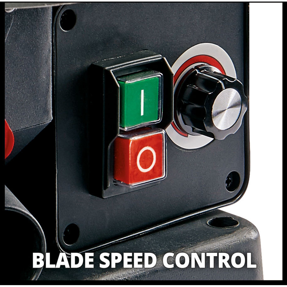 Electronic speed control for a clean cut in every material