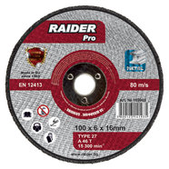 ДИСК ЗА ШЛАЙФАНЕ Ф100X6X16 MM RAIDER ДИСК ЗА ШЛАЙФАНЕ Ф100X6X16 MM RAIDER