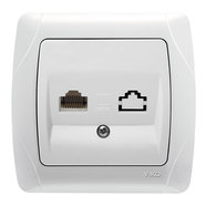 Розетк комп бяла RJ45 Cat.5e IP20 Carmen Розетк комп бяла RJ45 Cat.5e IP20 Carmen