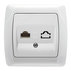 Розетк комп бяла RJ45 Cat.5e IP20 Carmen Розетк комп бяла RJ45 Cat.5e IP20 Carmen