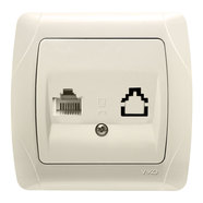 Розетк комп крем RJ45 Cat.5e IP20 Carmen Розетк комп крем RJ45 Cat.5e IP20 Carmen