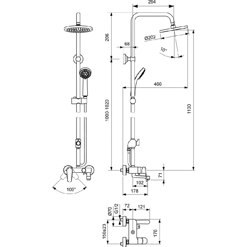 ДУШ СИСТЕМА VIDIMA SEVA L B0975AA@ ДУШ СИСТЕМА VIDIMA SEVA L B0975AA@