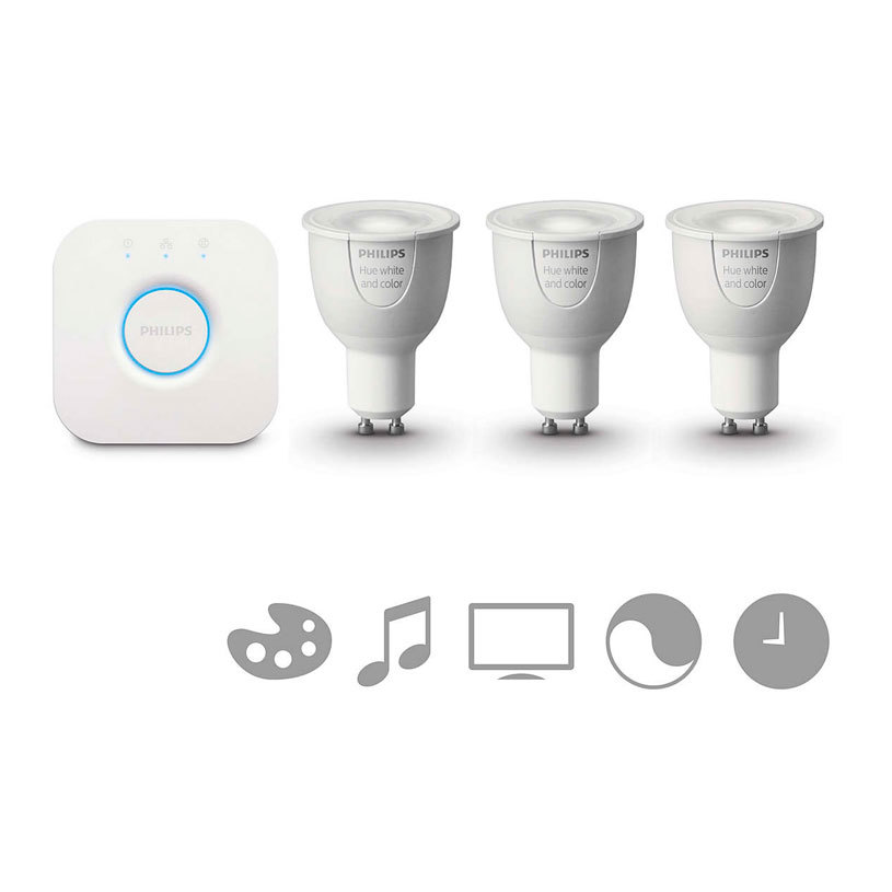 К-т 3бр.Hue LED Лампи 6.5W GU10 конектор К-т 3бр.Hue LED Лампи 6.5W GU10 конектор