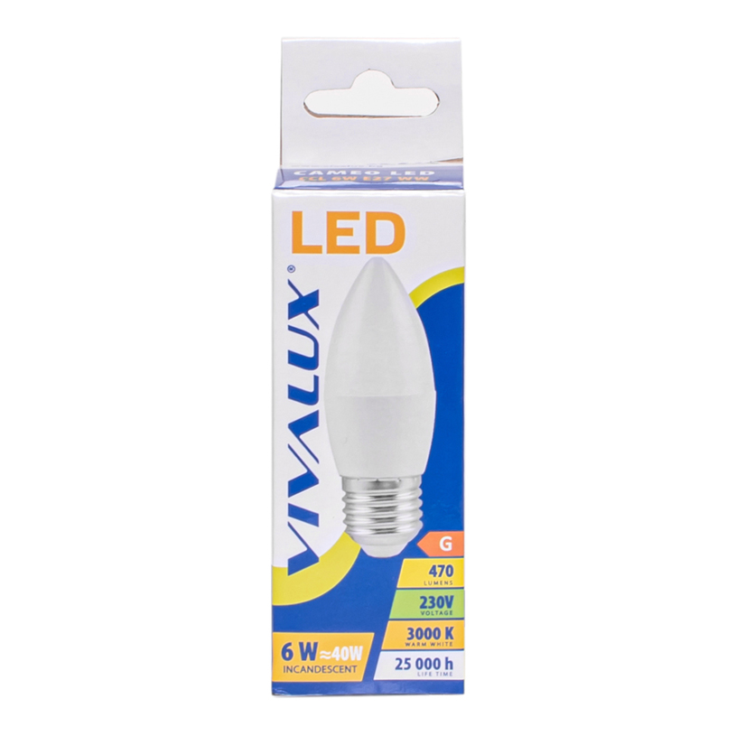 *LED кр E27 6W 470Lm 3000K свещ VIVA *LED кр E27 6W 470Lm 3000K свещ VIVA