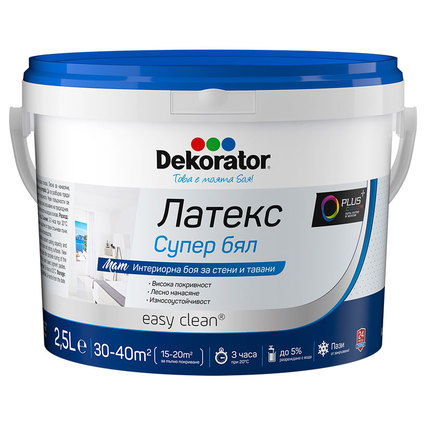 DEKORATOR ЛАТЕКС СУПЕР БЯЛ 2.5 L DEKORATOR ЛАТЕКС СУПЕР БЯЛ 2.5 L