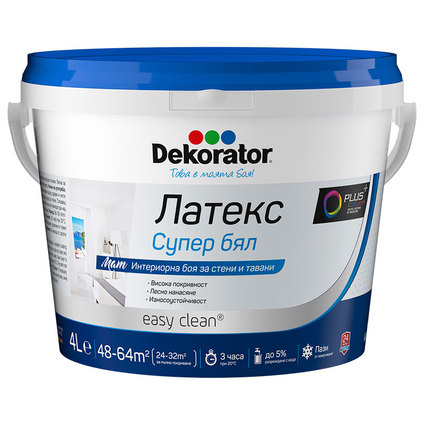 DEKORATOR ЛАТЕКС СУПЕР БЯЛ 4 L DEKORATOR ЛАТЕКС СУПЕР БЯЛ 4 L