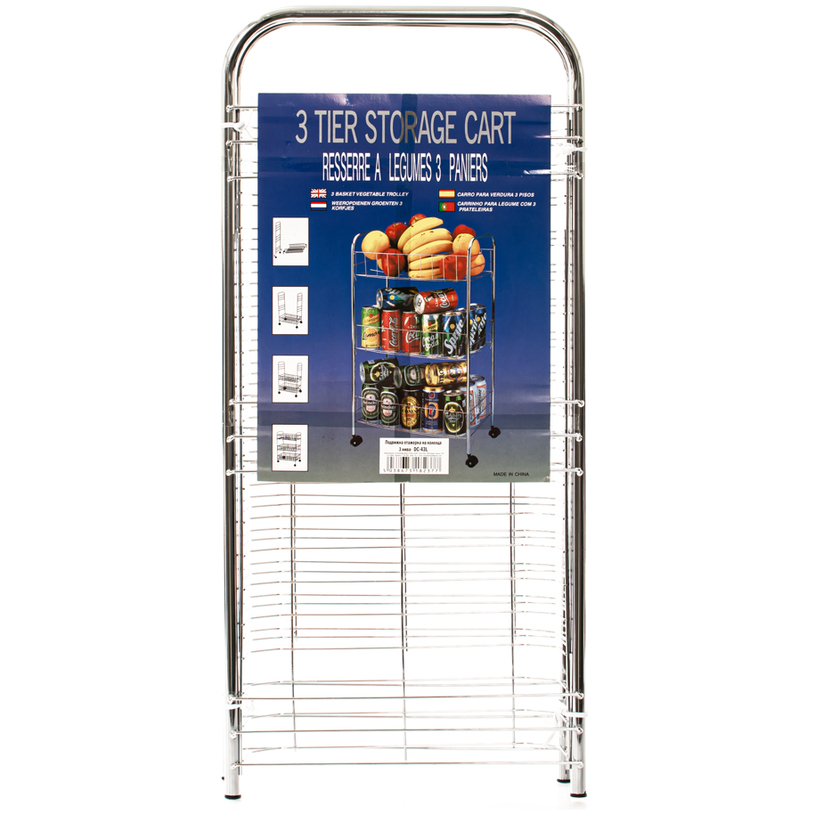 СТЕЛАЖ НА КОЛЕЛА 3 НИВА INOX LUX СТЕЛАЖ НА КОЛЕЛА 3 НИВА INOX LUX