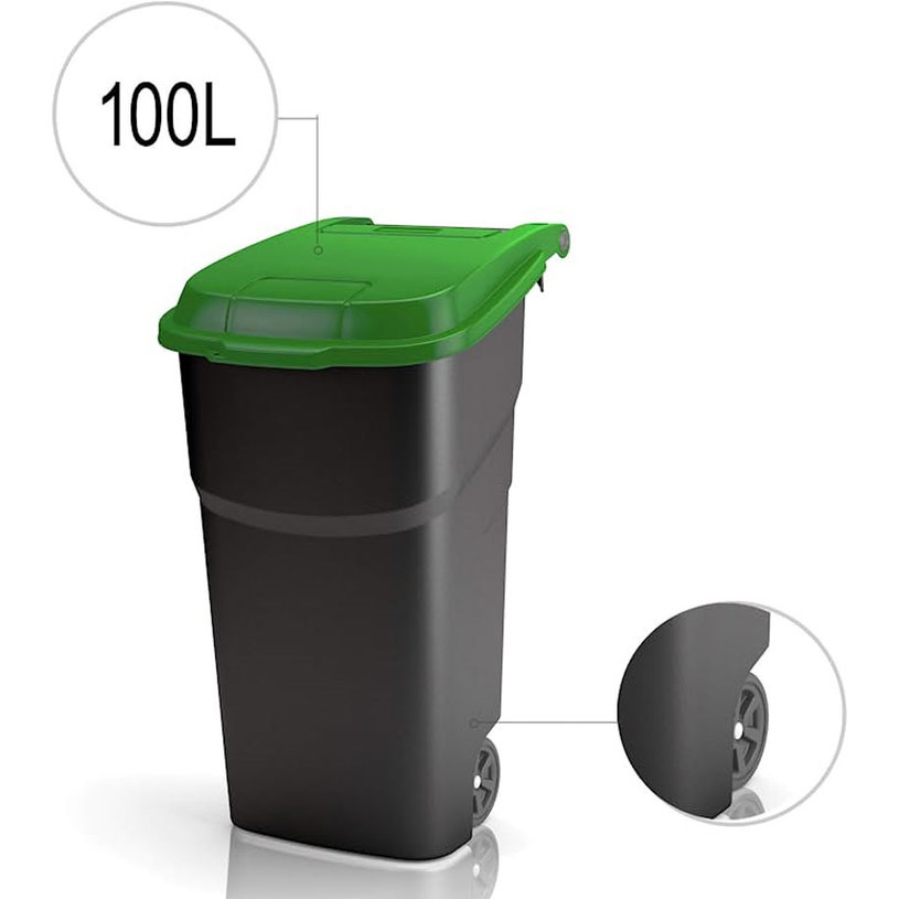 КОШ ГРАДИНСКИ КОЛЕЛa ЗЕЛЕН 100l ATLAS КОШ ГРАДИНСКИ КОЛЕЛa ЗЕЛЕН 100l ATLAS