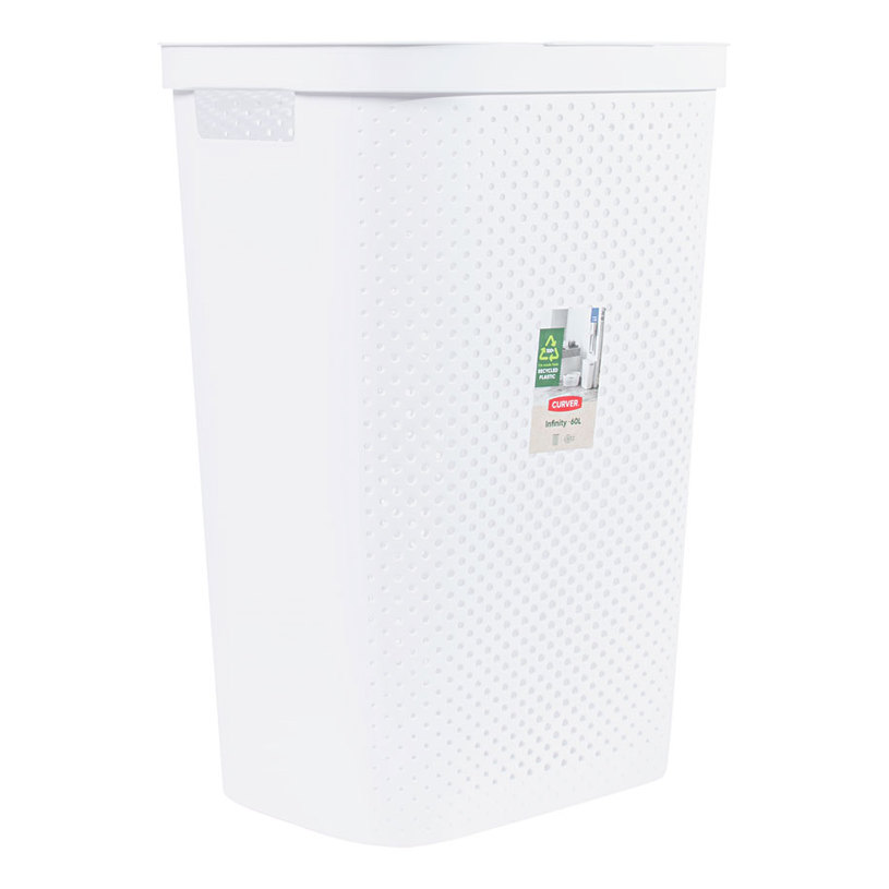 КОШ ЗА ПРАНЕ DOTS 60Л 43X32,6X60CM БЯЛ КОШ ЗА ПРАНЕ DOTS 60Л 43X32,6X60CM БЯЛ