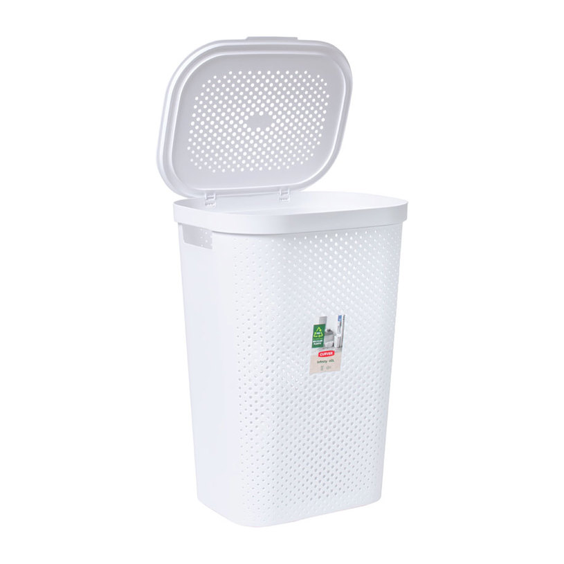 КОШ ЗА ПРАНЕ DOTS 60Л 43X32,6X60CM БЯЛ КОШ ЗА ПРАНЕ DOTS 60Л 43X32,6X60CM БЯЛ