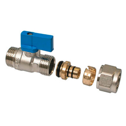 Сф. кран mini 1/2" МхФ16 - черв. ръкохв. Сф. кран mini 1/2" МхФ16 - черв. ръкохв.