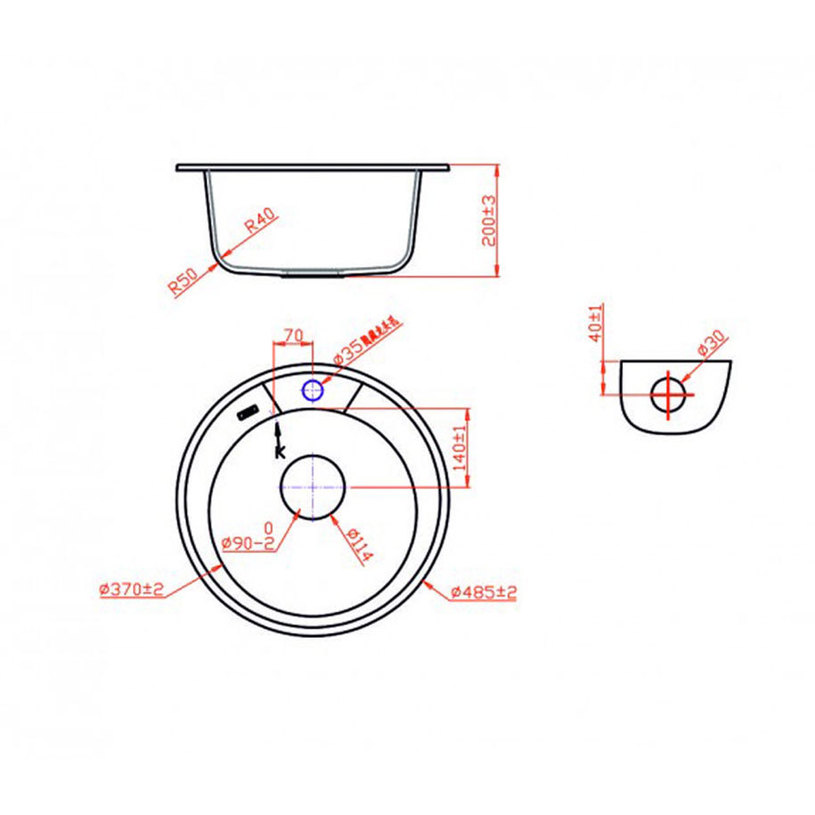 *КУХН.ГРАНИТНА МИВКА КРЪГ ICK 8301 *КУХН.ГРАНИТНА МИВКА КРЪГ ICK 8301