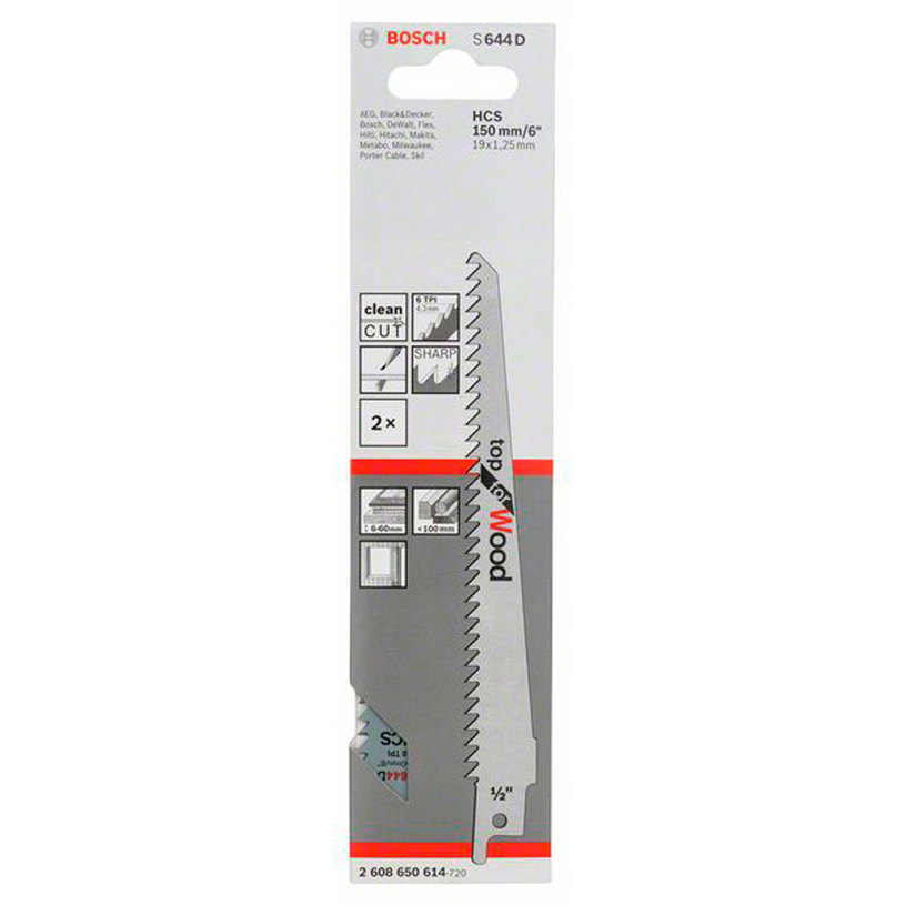 BOSCH НОЖ ЗА САБЛЕН ТРИОН S 644 D 2БР. BOSCH НОЖ ЗА САБЛЕН ТРИОН S 644 D 2БР.