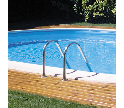 GRE KPEOV8059 Oval In-Ground Steel Pool 800x400x150 cm, Complete Kit with Sand Filter and Ladder