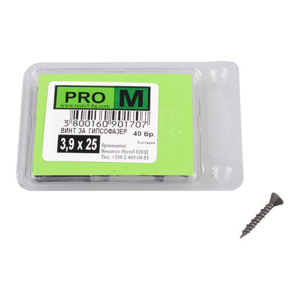 PRO M винт за гипсофазер 3,9х25/40бр. PRO M винт за гипсофазер 3,9х25/40бр.