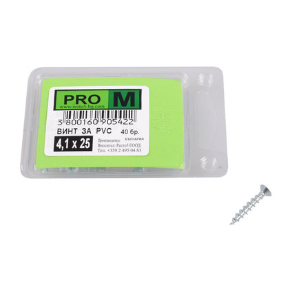 PRO M винт за ПВЦ 4.1 х 25/40бр. PRO M винт за ПВЦ 4.1 х 25/40бр.