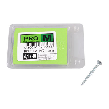 PRO M винт за ПВЦ 4.1 х 40/25бр. PRO M винт за ПВЦ 4.1 х 40/25бр.