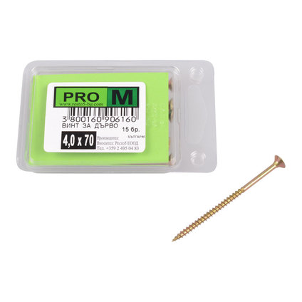 PRO M винт за дърво 4,0 х 70/15бр. PRO M винт за дърво 4,0 х 70/15бр.