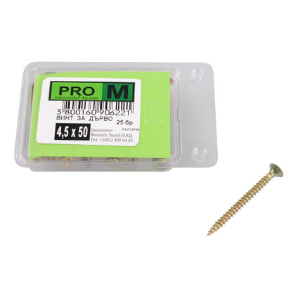 PRO M винт за дърво 4,5 х 50/25бр. PRO M винт за дърво 4,5 х 50/25бр.
